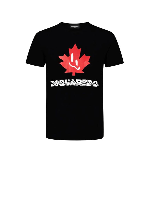 DSQUARED T-shirt Bambino con stampa foglia sul davanti