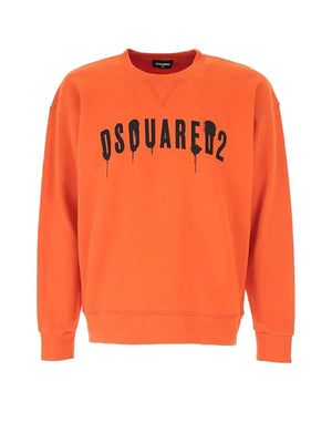 DSQUARED Felpa Bambino con scritta logata sul petto in contrasto