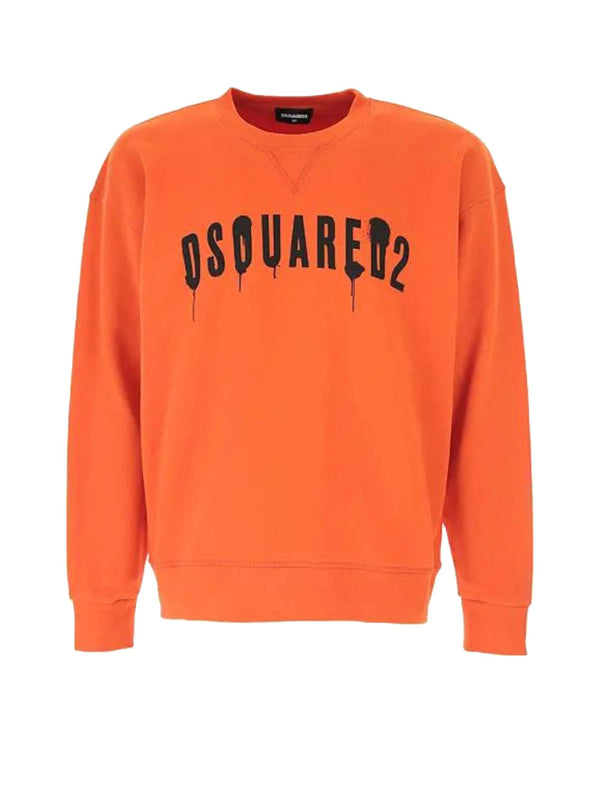 DSQUARED Felpa Bambino con scritta logata sul petto in contrasto