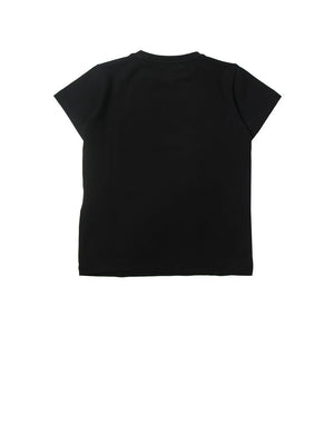 ELISABETTA FRANCHI T-Shirt Con Stampa Ricamata Nero