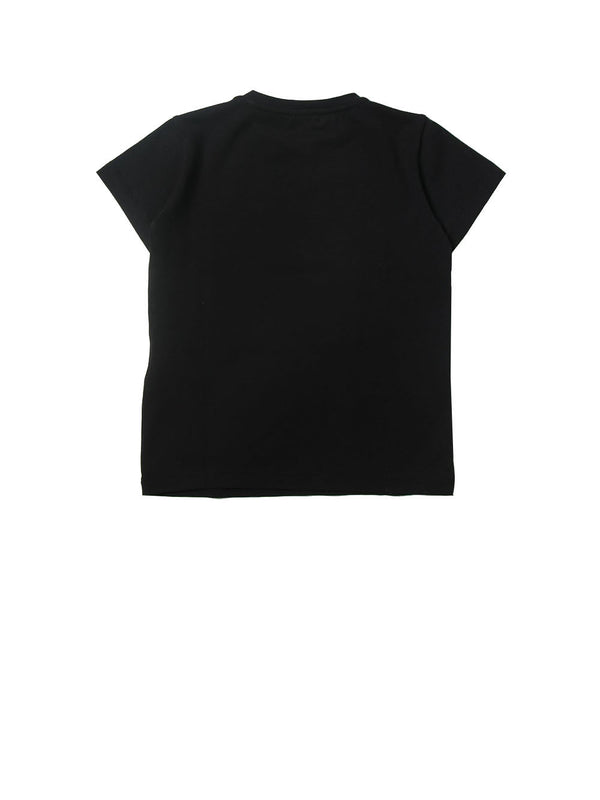 ELISABETTA FRANCHI T-Shirt Con Stampa Ricamata Nero