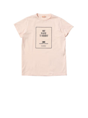 ELISABETTA FRANCHI T-shirt Girocollo Con Logo Avorio