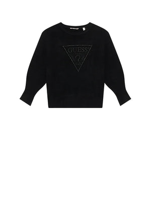 GUESS 2 USCITA Maglione Bambina nero con maxi logo brand