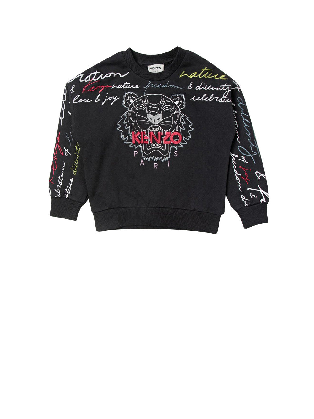 KENZO Felpa Unisex Bimbo con ricamo logo e stampa tigre
