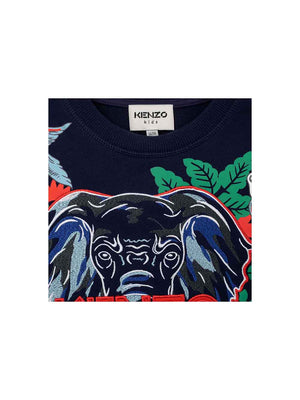 KENZO Felpa Bambino in cotone con logo brand