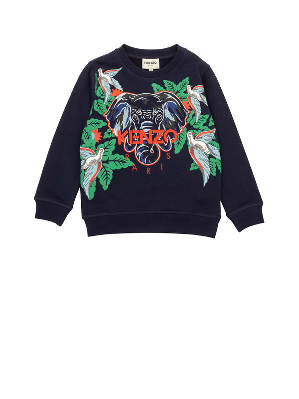 KENZO Felpa Bambino in cotone con logo brand
