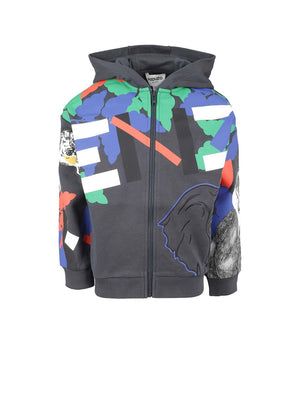 KENZO Felpa Bambino con cappuccio e chiusura zip