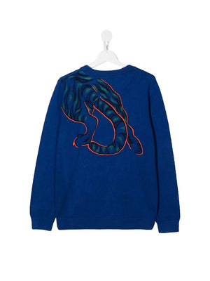 KENZO Felpa Bambino con logo brand e orlo dritto