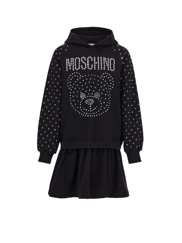 MOSCHINO ABBIGLIAMENTO Abito Bambina con strass e teddy
