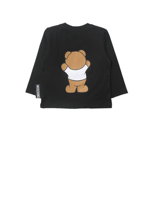 MOSCHINO ABBIGLIAMENTO T-shirt Bambina nera con stampa Teddy