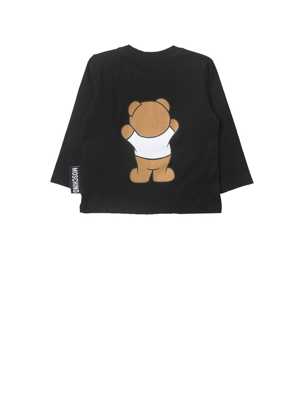 MOSCHINO ABBIGLIAMENTO T-shirt Bambina nera con stampa Teddy
