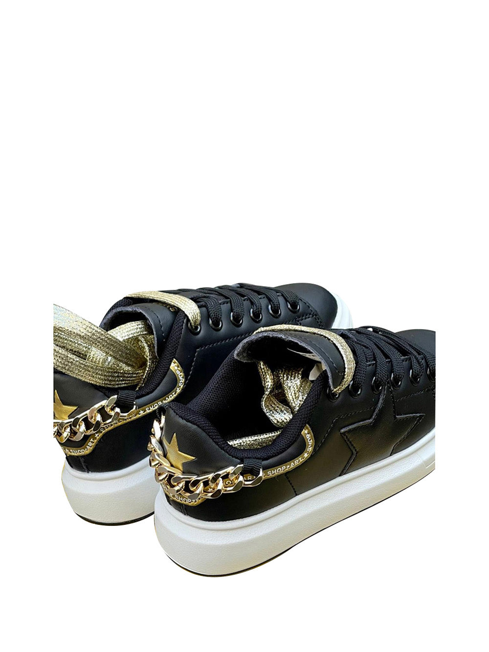 SHOP ART Sneakers Kim Bambina in ecopelle con catena in metallo color oro