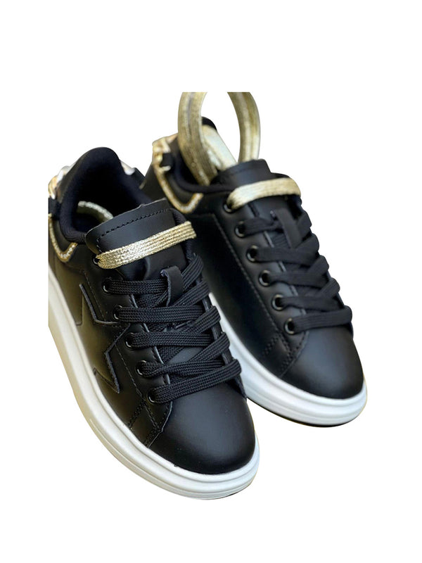 SHOP ART Sneakers Kim Bambina in ecopelle con catena in metallo color oro