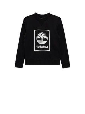 TIMBERLAND Felpa Bambino Nera con logo brand