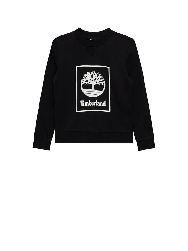 TIMBERLAND Felpa Bambino Nera con logo brand