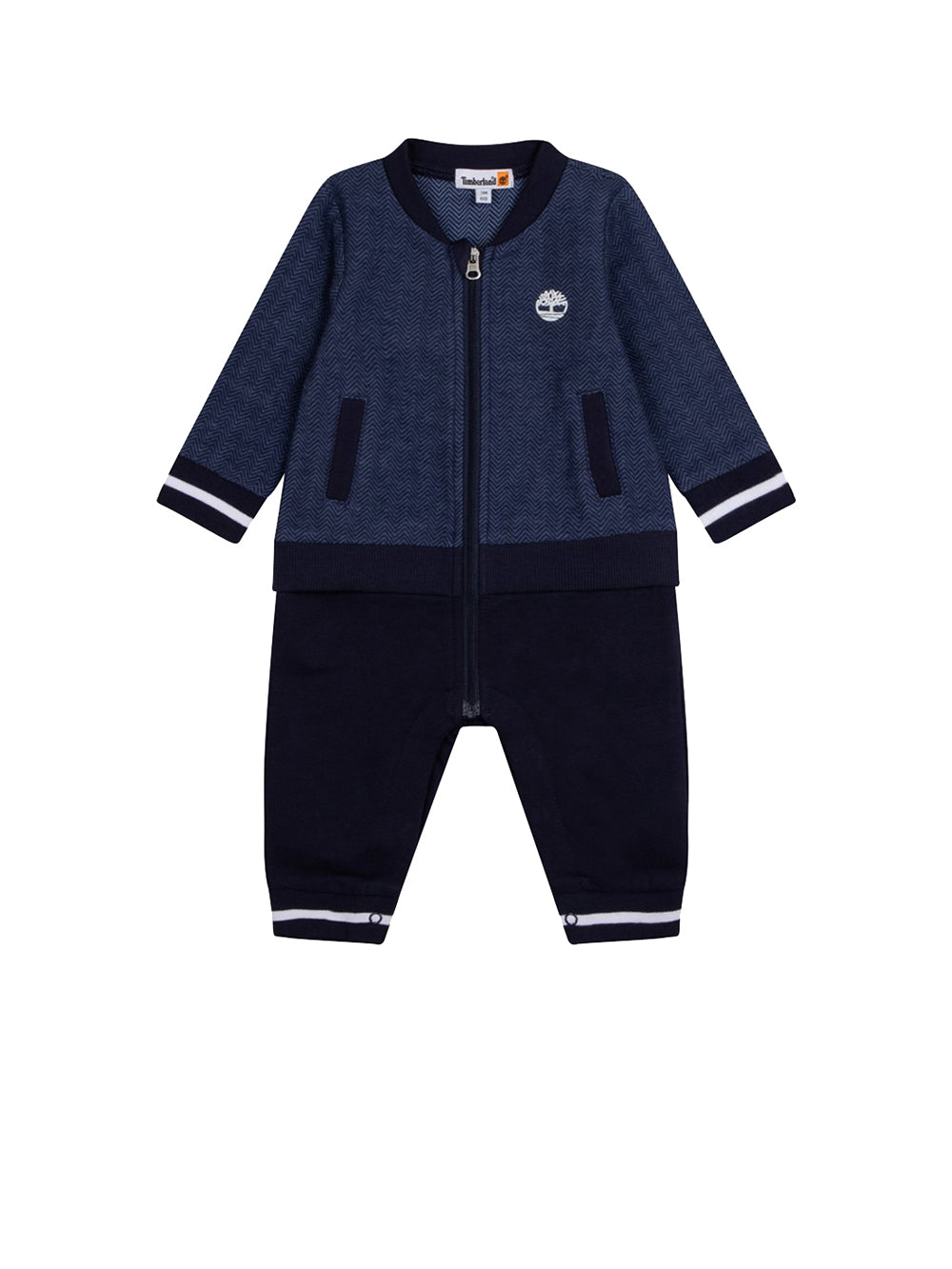 TIMBERLAND Tuta Bambino in cotone con chiusura zip e logo brand