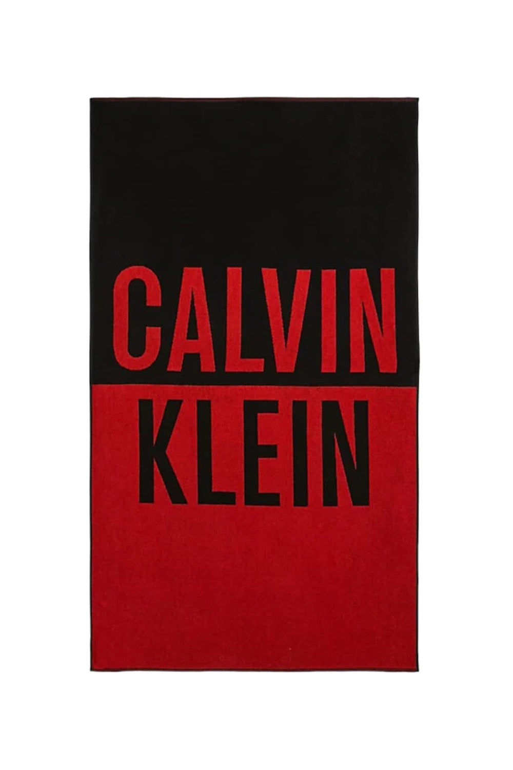 CALVIN BEACH Telo Mare Unisex Con Maxi Logo Rosso/Nero