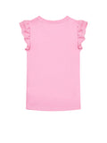 GUESS 2 USCITA T-shirt Bambina Rosa in cotone con volant