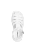 Sandalo Donna basso Bianco con chiusura fibbia